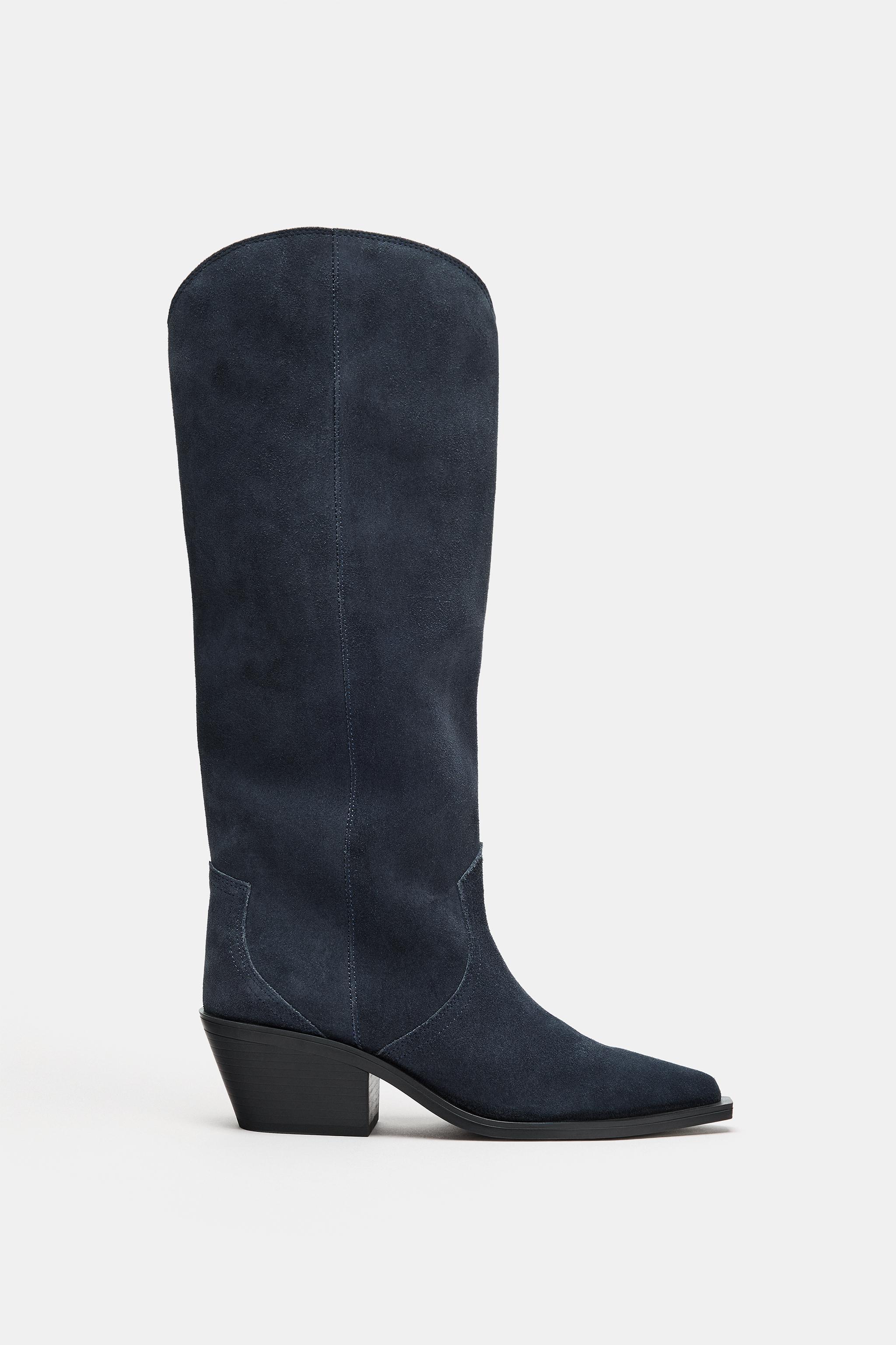 BOTTES COW-BOY EN CROÛTE DE CUIR